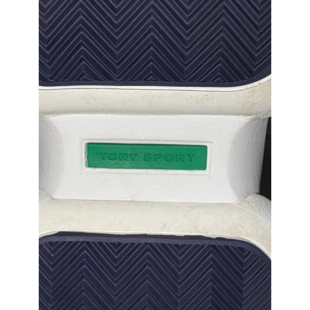 Tory Sport Bubble Sock Sneakers Cream Green Navy Knit Slip On Trainers